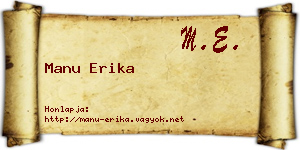 Manu Erika névjegykártya